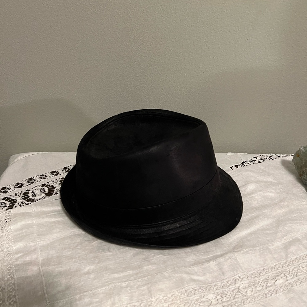 Black Fedora Hat vintage Dobbs hat Ganster Jazz style - Picture 2 of 6